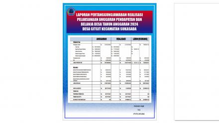 Laporanan Pertanggungjawaban Realisasi Pelaksanaan Anggaran Pendapatan dan Belanja Desa Tahun Anggar